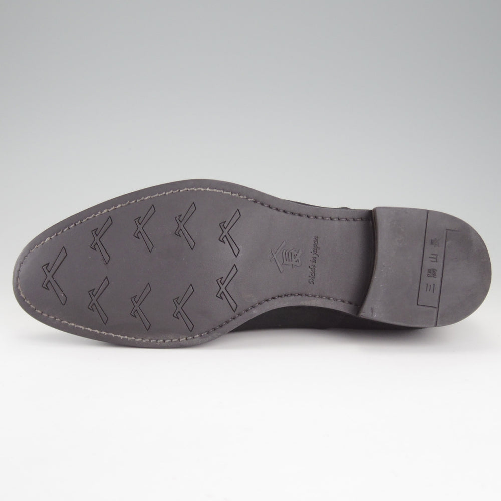 極上★三陽山長 SIZE 7【定価￥99,000-★ストレートチップ/友二郎】R2010ラスト/スエード/黒/メンズ/Sanyo Yamacho★p069
