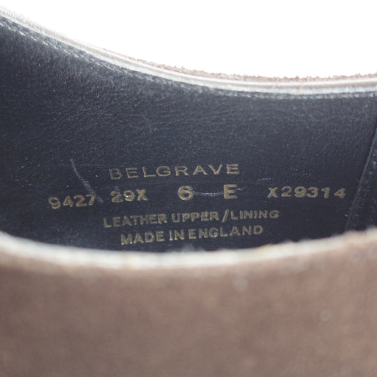 未使用★クロケット&ジョーンズ 6E【現行定価15万円以上★BELGRAVE/ハンドグレードライン】337ラスト/スエード/濃茶/Crockett&Jones★p070