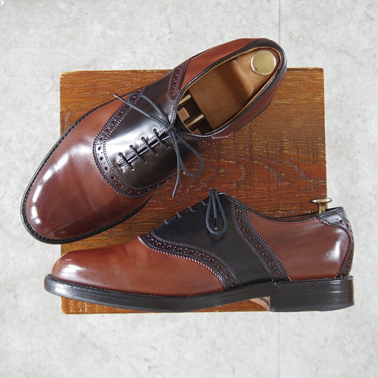 極上★(米)アレンエドモンズ 7.5E【現行定価24万円程度★コードバン仕様/茶×黒/Polo】サドルシューズ/コンビ/メンズ/ALLEN EDMONDS★p073