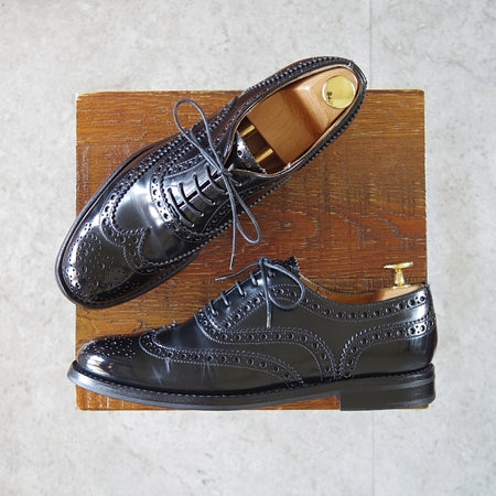 極上★チャーチ(レディース) SIZE 36.5【定価￥176,000-★バーウッド/BURWOOD WG】ポリッシュドバインダーカーフ/黒/Church's★n500