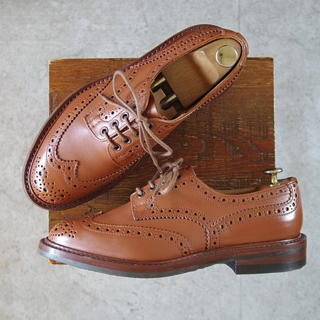 極美品★トリッカーズ SIZE 7.5【定価￥132,000-★ダイナイトソール/BOURTON/シーシェイド】バートン/M5633/カーフ/茶/Tricker's★n506
