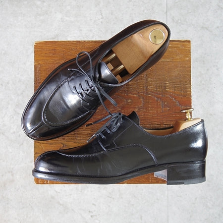 極美品★(伊製)Le Yucca's/レユッカス SIZE 40.5【定価￥170,280-★エンツォ・ボナフェ製/Y18711】Karenaラスト/Uチップ/黒/メンズ★n508