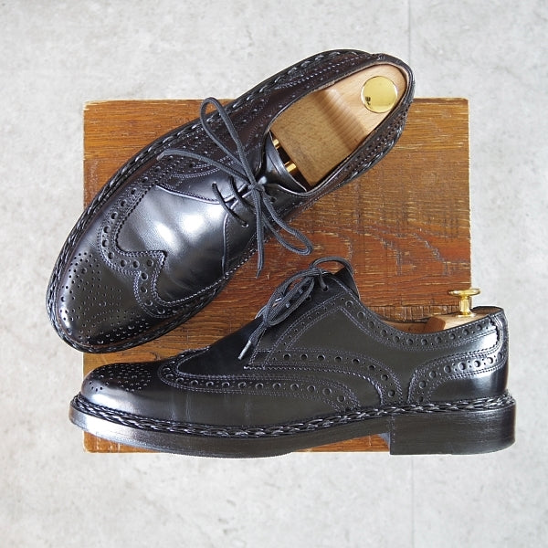 極美品★(独)ハインリッヒ・ディンケラッカー SIZE 6.5【貴重★BUDA/ブダ/フルブローグ】カーフ/黒/メンズ/Heinrich Dinkelacker★n511