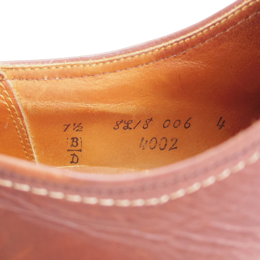 ★オールデン 7.5D【現行定価17万円以上★インディーOX/4002/クロムエクセルレザー】Uチップ/トゥルーバランスラスト/茶/ALDEN★o525