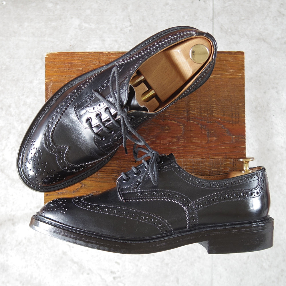 美品★トリッカーズ SIZE 8【定価￥132,000-★ダイナイトソール/BOURTON/バートン】M5633/カントリーシューズ/カーフ/黒/Tricker's★o534