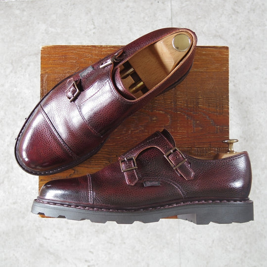 極上★パラブーツ SIZE 7.5【定価￥96,800-★ウィリアム/WILLIAM】マルシェソール/ダブルモンク/グレインレザー/濃茶/Paraboot★o006