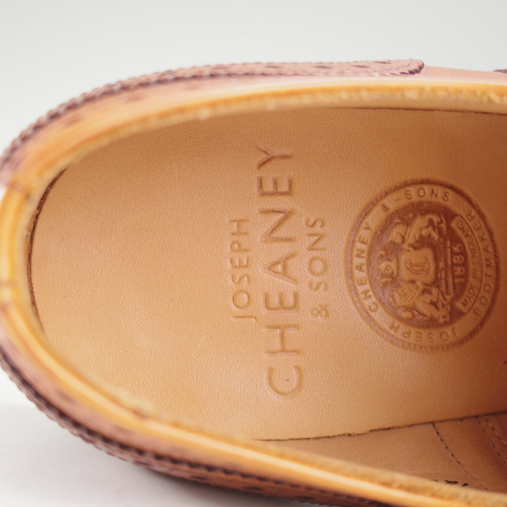 極美品★(英)チーニー 6.5F【定価￥82,500-★ARTHUR 3/アーサー/125ラスト】フルブローグ/カーフ/DARK LEAF BURNISHED/茶/CHEANEY★o535