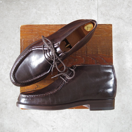 未使用★(伊製)Le Yucca's/レユッカス SIZE 40【モデル定価￥143,000-★チロリアンブーツ/Y29819】Davidラスト/ホースレザー/濃茶★p090