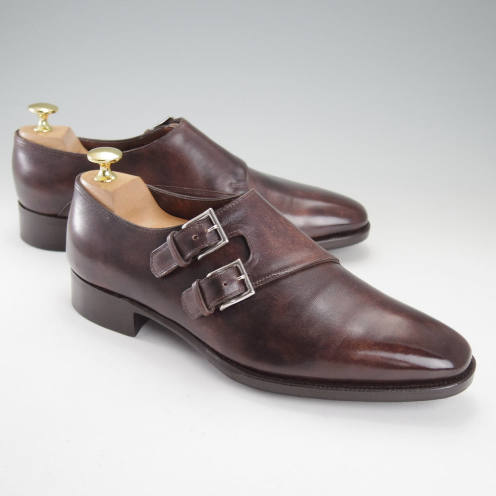 ★ジョンロブ 6E【現行定価￥344,300-★プレステージライン/CHAPEL/8000ラスト】ミュージアムカーフ/ダブルモンク/濃茶/JOHN LOBB★o001