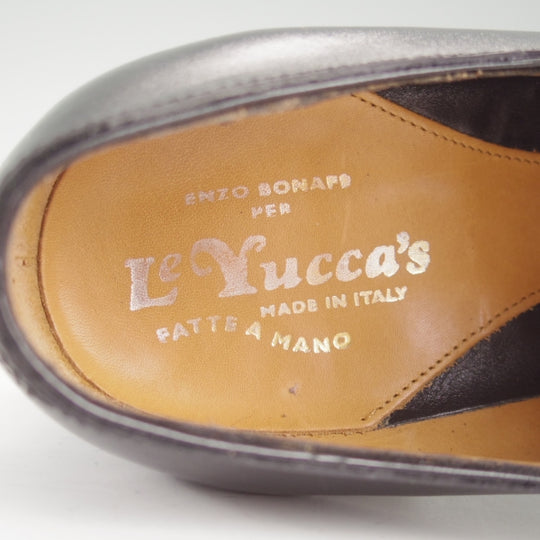 極美品★(伊製)Le Yucca's/レユッカス SIZE 40.5【定価￥170,280-★エンツォ・ボナフェ製/Y18711】Karenaラスト/Uチップ/黒/メンズ★n508