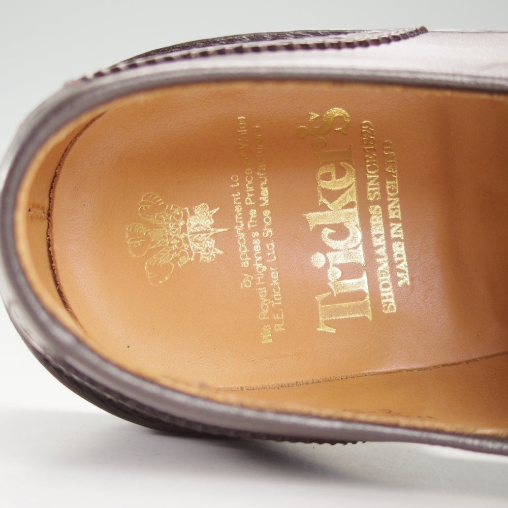 極美品★トリッカーズ SIZE 8【現行定価13万円以上★センターエラスティック/M6924】ローファー/スリッポン/カーフ/濃茶/Tricker's★o002