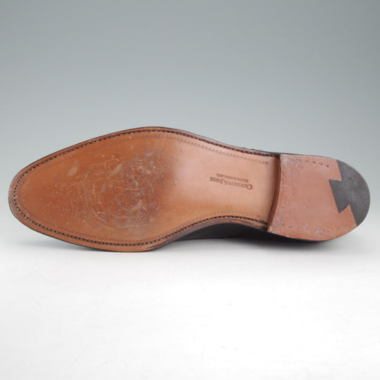 ほぼ未使用★クロケット&ジョーンズ 8.5E【現行定価10万円以上★パンチドキャップトゥ/黒】カーフ/メンズ/Crockett&Jones★p091