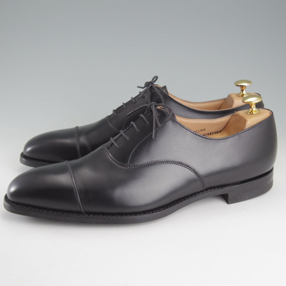 未使用★クロケット&ジョーンズ 9.5E【現行定価10万円以上★バーニーズNY別注/HALLAM】348ラスト/ストレートチップ/カーフ/黒★p092