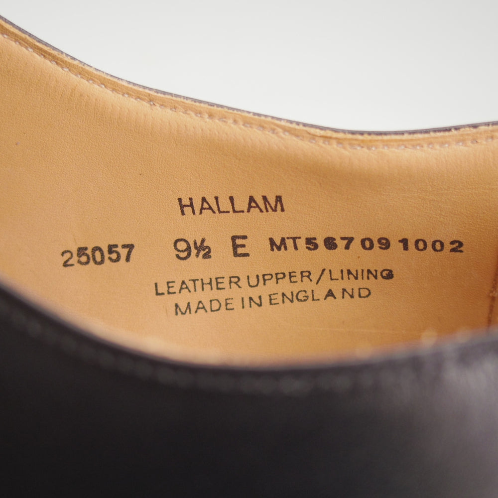 未使用★クロケット&ジョーンズ 9.5E【現行定価10万円以上★バーニーズNY別注/HALLAM】348ラスト/ストレートチップ/カーフ/黒★p092