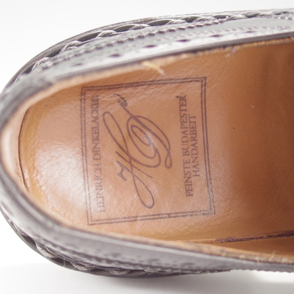 極美品★(独)ハインリッヒ・ディンケラッカー SIZE 6.5【貴重★BUDA/ブダ/フルブローグ】カーフ/黒/メンズ/Heinrich Dinkelacker★n511
