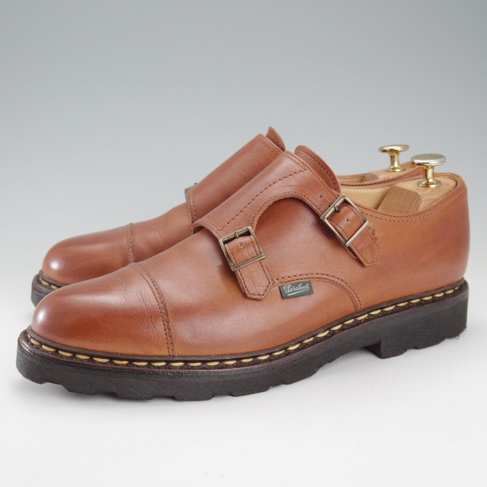 極上★パラブーツ SIZE 7.5【定価￥96,800-★ウィリアム/WILLIAM】マルシェソール/ダブルモンク/リスレザー/GOLD/茶/Paraboot★o007
