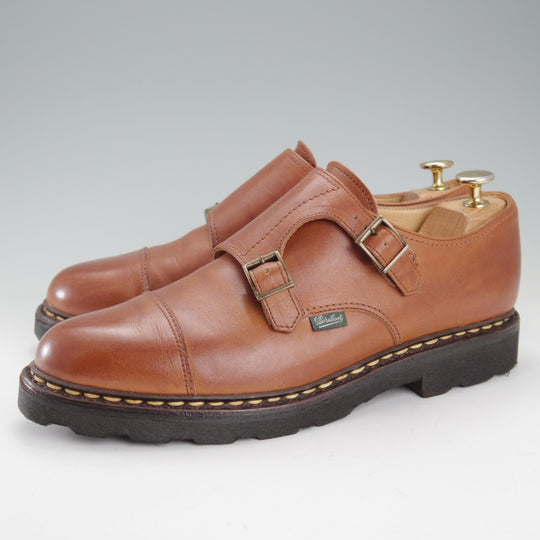 極上★パラブーツ SIZE 7.5【定価￥96,800-★ウィリアム/WILLIAM】マルシェソール/ダブルモンク/リスレザー/GOLD/茶/Paraboot★o007