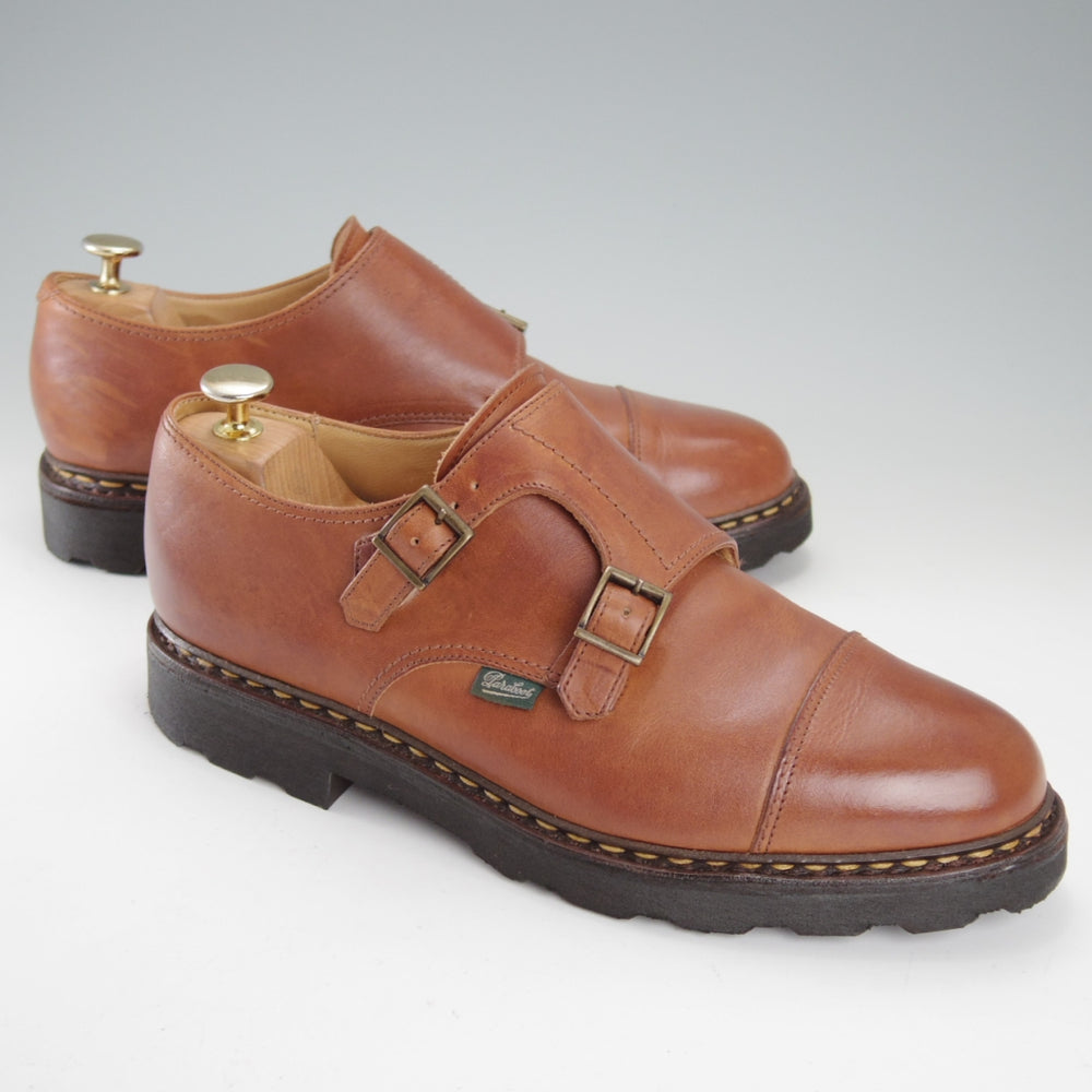 極上★パラブーツ SIZE 7.5【定価￥96,800-★ウィリアム/WILLIAM】マルシェソール/ダブルモンク/リスレザー/GOLD/茶/Paraboot★o007