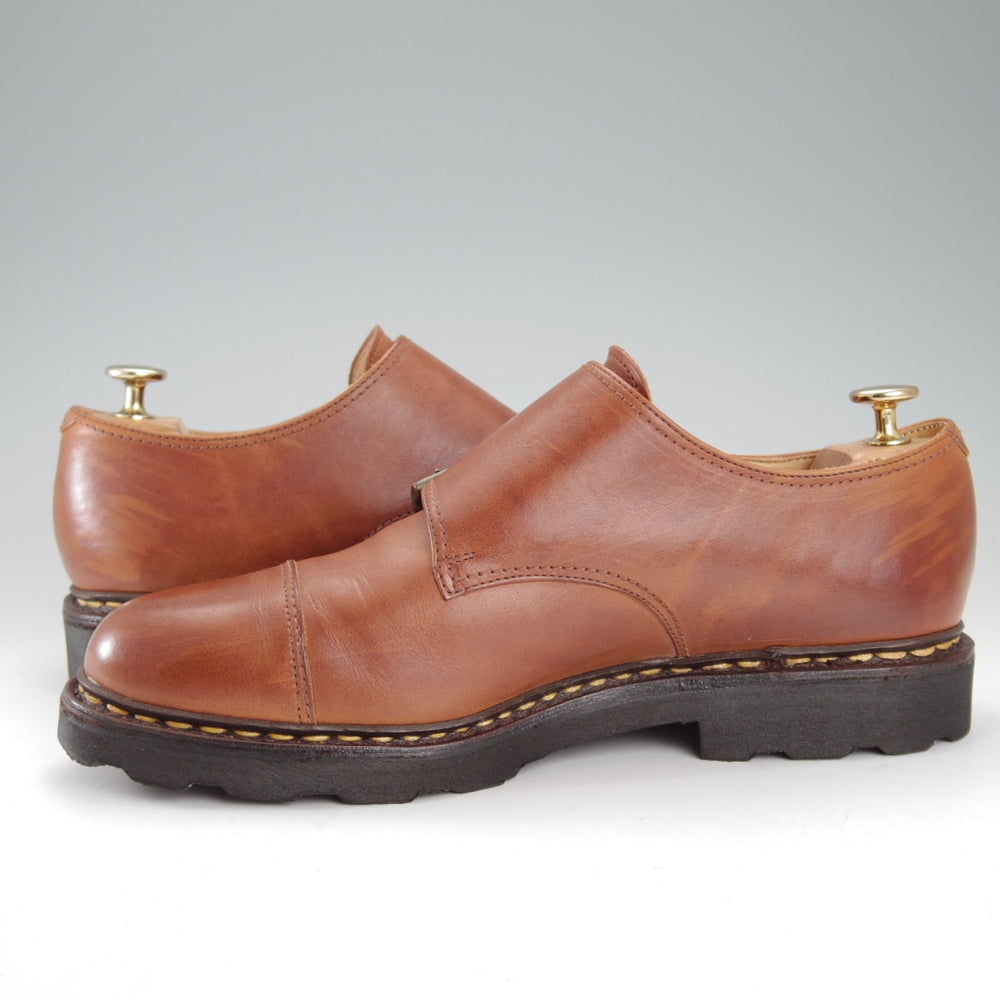 極上★パラブーツ SIZE 7.5【定価￥96,800-★ウィリアム/WILLIAM】マルシェソール/ダブルモンク/リスレザー/GOLD/茶/Paraboot★o007