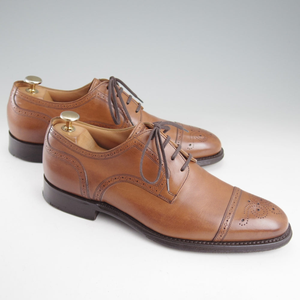 美品★チャーチ 70F/UK7【セミブローグ★BASLOW/108ラスト】FLEX CONSTRUCTION/カーフ/茶/メンズ/Church's★p095