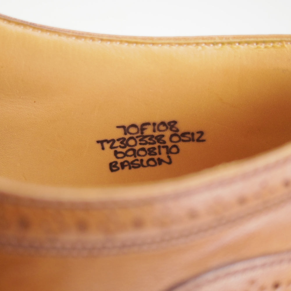 美品★チャーチ 70F/UK7【セミブローグ★BASLOW/108ラスト】FLEX CONSTRUCTION/カーフ/茶/メンズ/Church's★p095