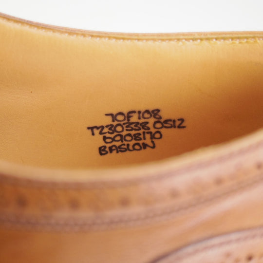 美品★チャーチ 70F/UK7【セミブローグ★BASLOW/108ラスト】FLEX CONSTRUCTION/カーフ/茶/メンズ/Church's★p095