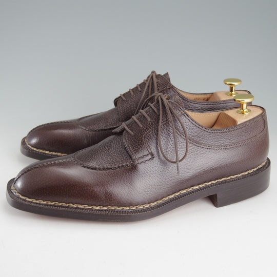 未使用★(伊)ボノーラ SIZE 6.5【デッドストック品★ノルベジェーゼ製法/Uチップ】グレインレザー/濃茶/メンズ/BONORA★p096