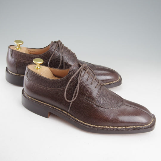 未使用★(伊)ボノーラ SIZE 6.5【デッドストック品★ノルベジェーゼ製法/Uチップ】グレインレザー/濃茶/メンズ/BONORA★p096