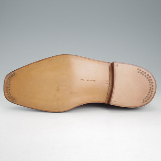 未使用★(伊)ボノーラ SIZE 6.5【デッドストック品★ノルベジェーゼ製法/Uチップ】グレインレザー/濃茶/メンズ/BONORA★p096