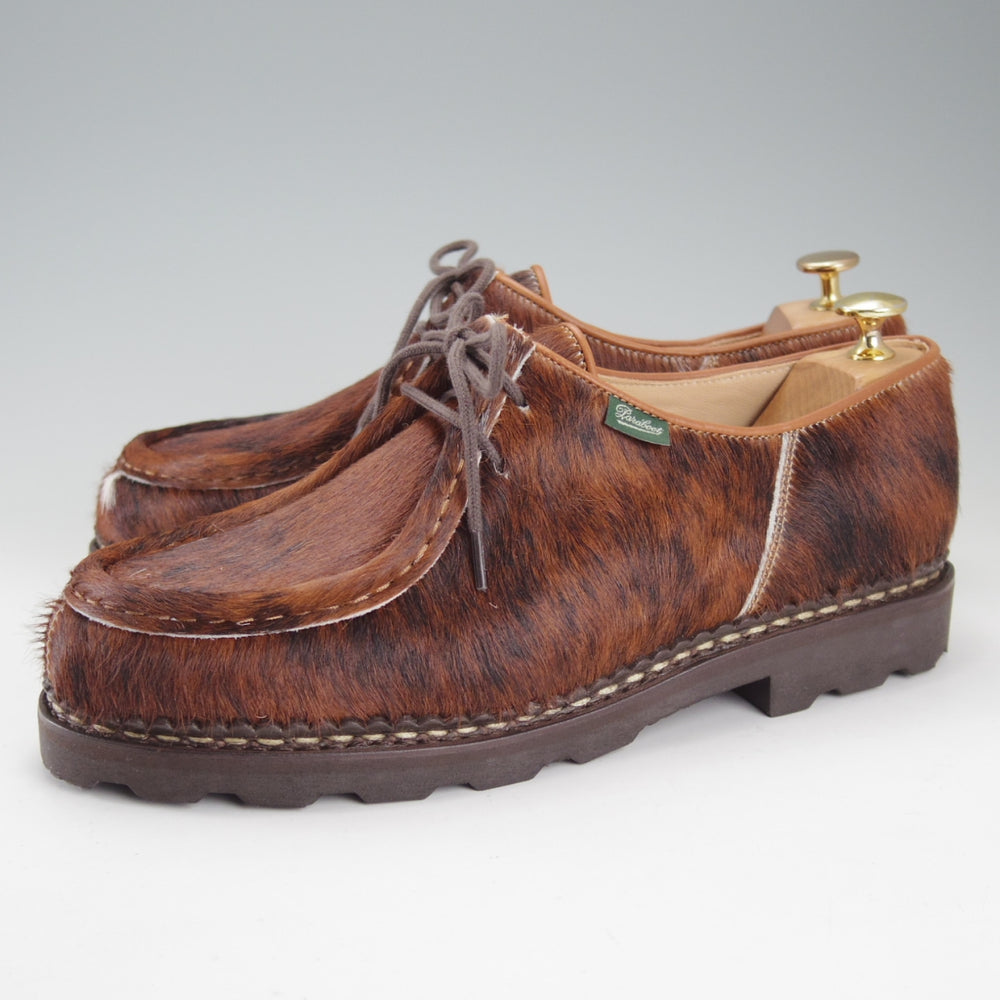 未使用★パラブーツ SIZE 43【定価￥96,800-★ハラコ仕様/MICHAEL/ミカエル】チロリアンシューズ/POILS VACHE/濃茶/Paraboot★o010