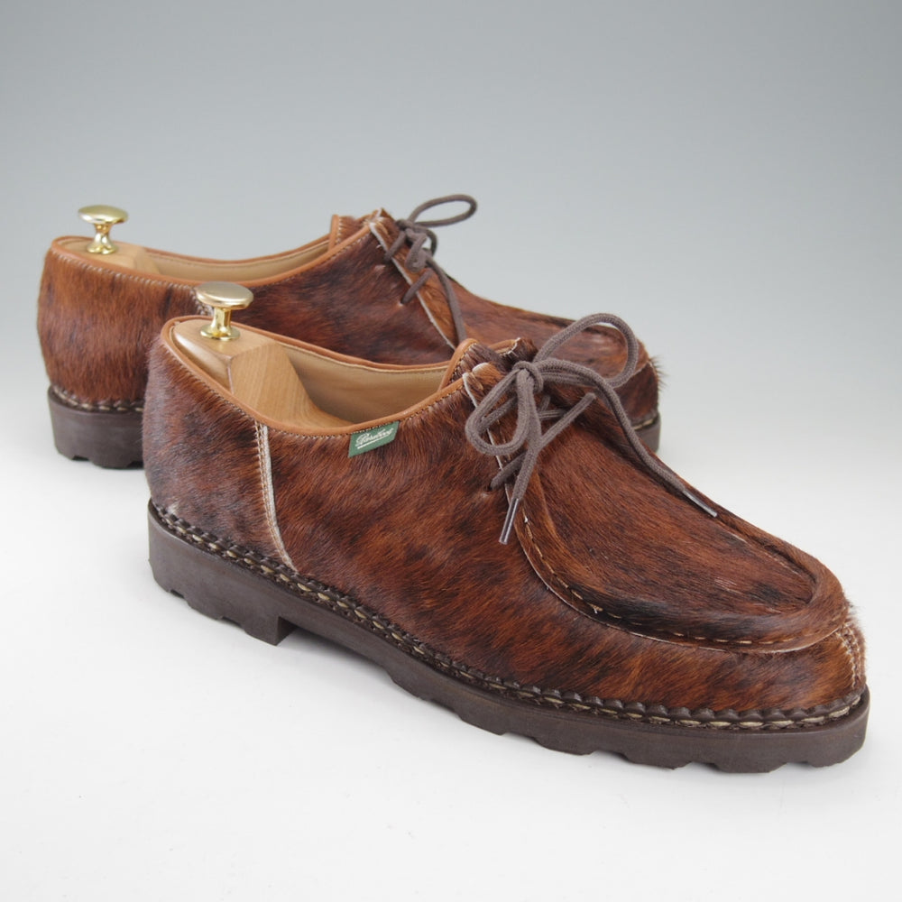 未使用★パラブーツ SIZE 43【定価￥96,800-★ハラコ仕様/MICHAEL/ミカエル】チロリアンシューズ/POILS VACHE/濃茶/Paraboot★o010
