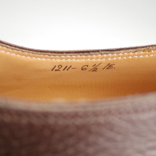 未使用★(伊)ボノーラ SIZE 6.5【デッドストック品★ノルベジェーゼ製法/Uチップ】グレインレザー/濃茶/メンズ/BONORA★p096