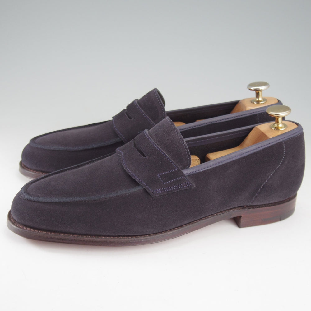 未使用★クロケット&ジョーンズ 6E【現行定価10万円以上★RICHMOND/314ラスト】コインローファー/スエード/紺/Crockett&Jones★p098