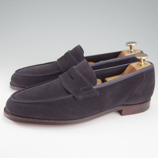 未使用★クロケット&ジョーンズ 6E【現行定価10万円以上★RICHMOND/314ラスト】コインローファー/スエード/紺/Crockett&Jones★p098