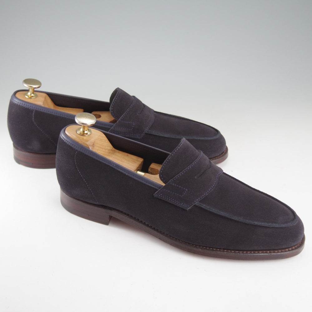 未使用★クロケット&ジョーンズ 6E【現行定価10万円以上★RICHMOND/314ラスト】コインローファー/スエード/紺/Crockett&Jones★p098