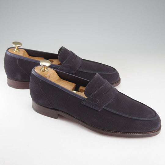 未使用★クロケット&ジョーンズ 6E【現行定価10万円以上★RICHMOND/314ラスト】コインローファー/スエード/紺/Crockett&Jones★p098