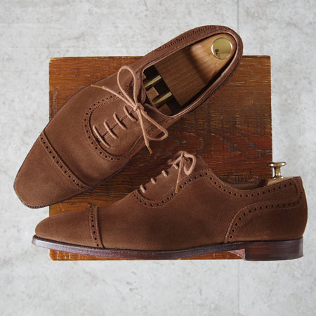 極美品★クロケット&ジョーンズ 8E【定価￥126,500-★WESTBOURNE/バーニーズNY別注】348ラスト/クォーターブローグ/スエード/茶★o015