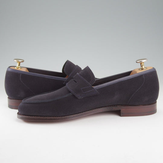 未使用★クロケット&ジョーンズ 6E【現行定価10万円以上★RICHMOND/314ラスト】コインローファー/スエード/紺/Crockett&Jones★p098