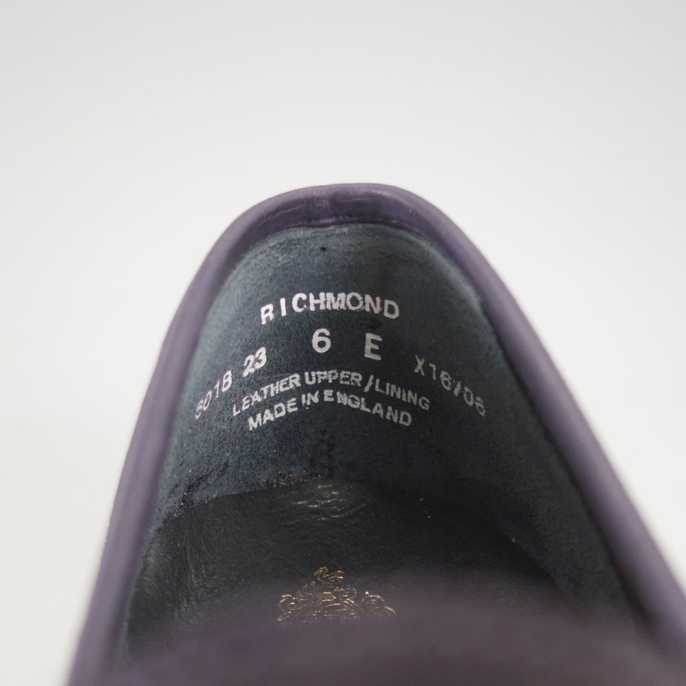 未使用★クロケット&ジョーンズ 6E【現行定価10万円以上★RICHMOND/314ラスト】コインローファー/スエード/紺/Crockett&Jones★p098