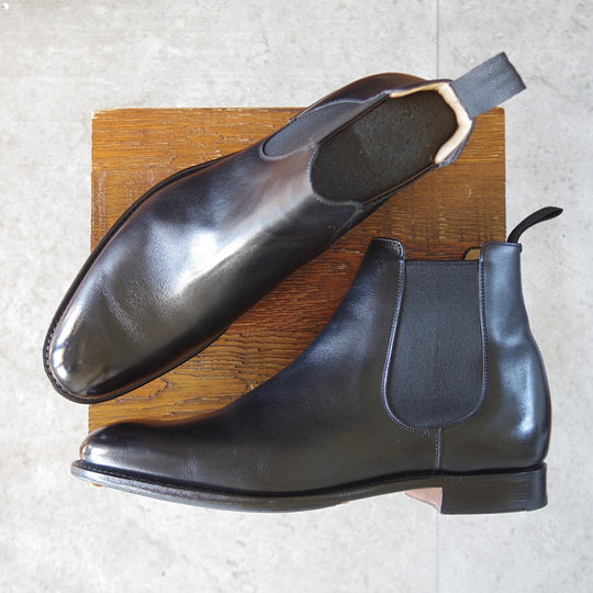 美品★チャーチ70F/UK7【同系モデル定価￥198,000-★AMBERLEY/173ラスト】サイドゴアブーツ/チェルシーブーツ/カーフ/黒/Church's★o554
