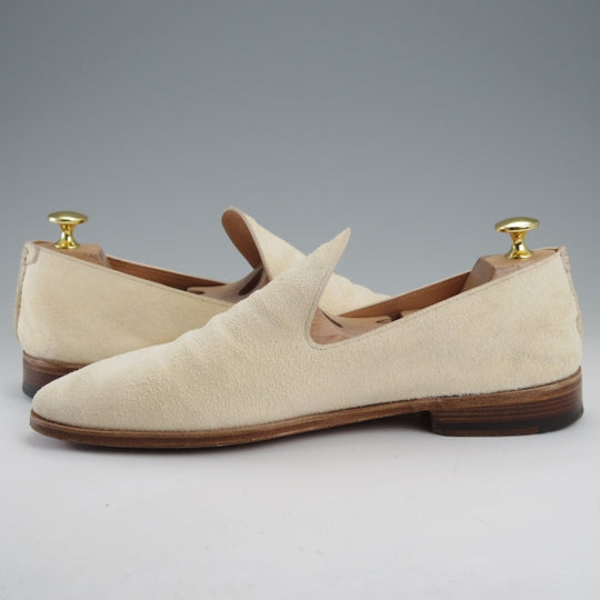 極上★(伊)F.LLIジャコメッティ SIZE 41【モデル定価￥91,300-★白鞣しホーススエード/FG417】ローファー/白/Giacometti★n517