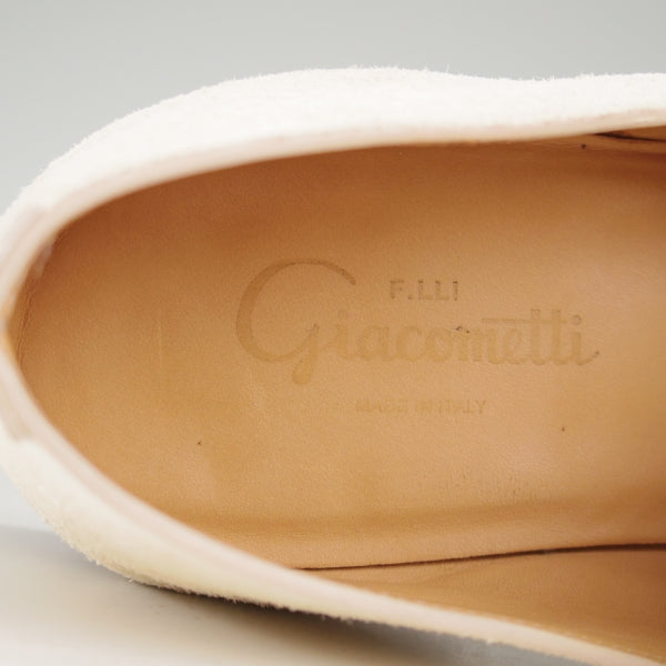 極上★(伊)F.LLIジャコメッティ SIZE 41【モデル定価￥91,300-★白鞣しホーススエード/FG417】ローファー/白/Giacometti★n517