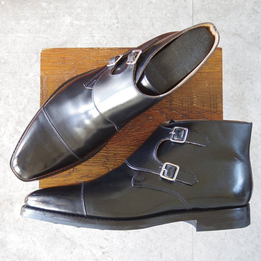 ほぼ未使用★クロケット&ジョーンズ 9E【定価￥154,000-★CAMBERLEY/007-スペクター着用】ダブルモンク/348ラスト/黒/Crockett&Jones★o561