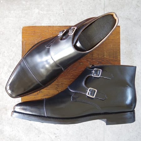 ほぼ未使用★クロケット&ジョーンズ 9E【定価￥154,000-★CAMBERLEY/007-スペクター着用】ダブルモンク/348ラスト/黒/Crockett&Jones★o561