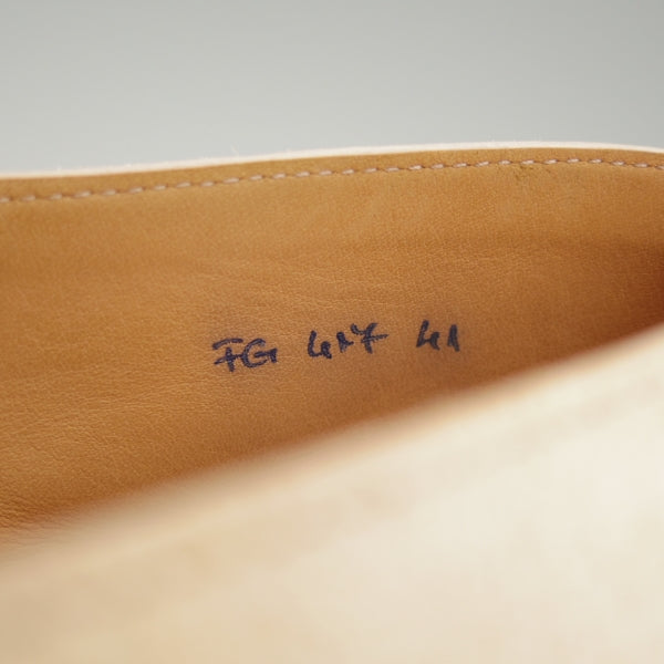 極上★(伊)F.LLIジャコメッティ SIZE 41【モデル定価￥91,300-★白鞣しホーススエード/FG417】ローファー/白/Giacometti★n517