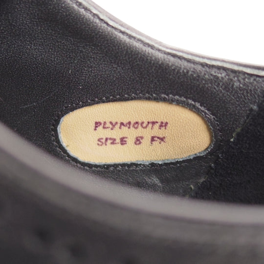 極美品★(英)バーカー 8FX【グッドイヤーウェルテッド製法★PLYMOUTH/ホールカット】イミテーションブローグ/カーフ/黒/BARKER★n518