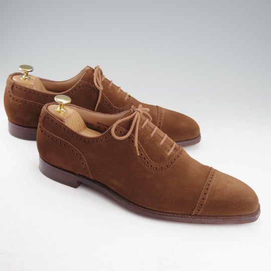 極美品★クロケット&ジョーンズ 8E【定価￥126,500-★WESTBOURNE/バーニーズNY別注】348ラスト/クォーターブローグ/スエード/茶★o015