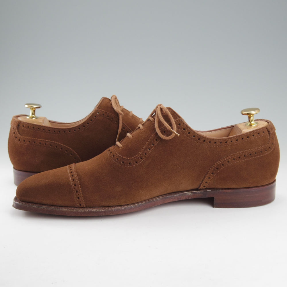 極美品★クロケット&ジョーンズ 8E【定価￥126,500-★WESTBOURNE/バーニーズNY別注】348ラスト/クォーターブローグ/スエード/茶★o015