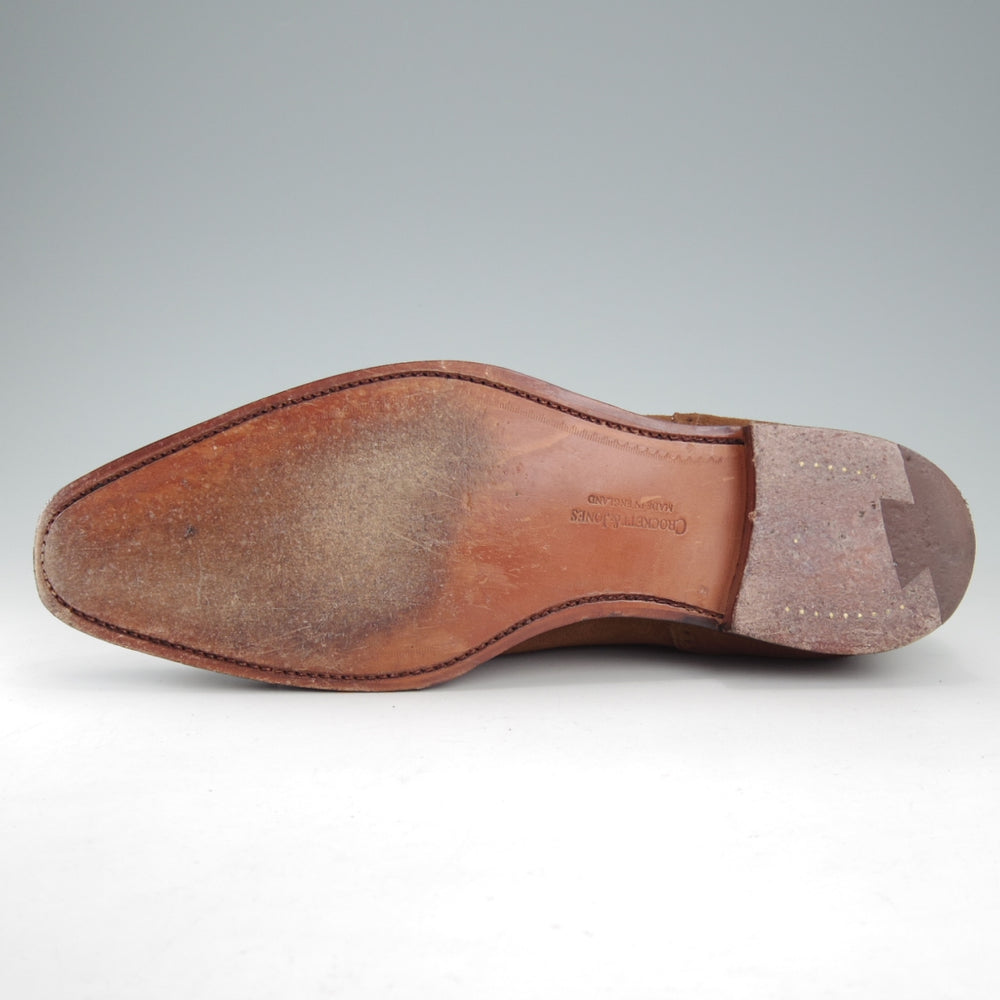 極美品★クロケット&ジョーンズ 8E【定価￥126,500-★WESTBOURNE/バーニーズNY別注】348ラスト/クォーターブローグ/スエード/茶★o015