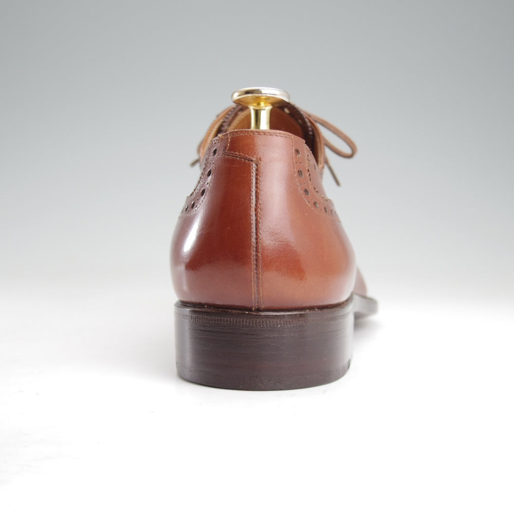 極美品★(伊)ステファノ・ベーメル SIZE 42.5【定価20万円以上★ハンドソーンウェルテッド製法/セミブローグ】茶/Stefano Bemer★o550